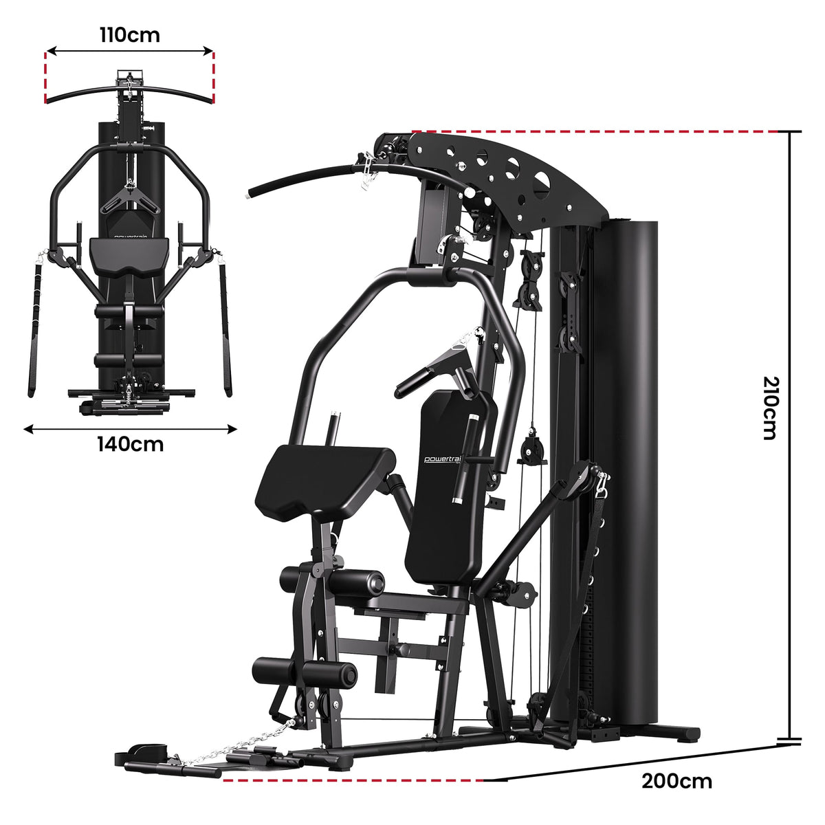 Powertrain Home Multi Gym 560 Full Body Training with 90kg Weight Stack Home Gym