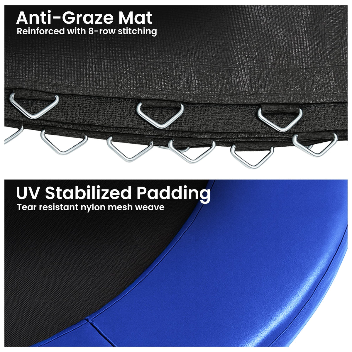 Kahuna 12ft Replacement Trampoline Safety Pad Cover and Jumping Spring Mat - Blue