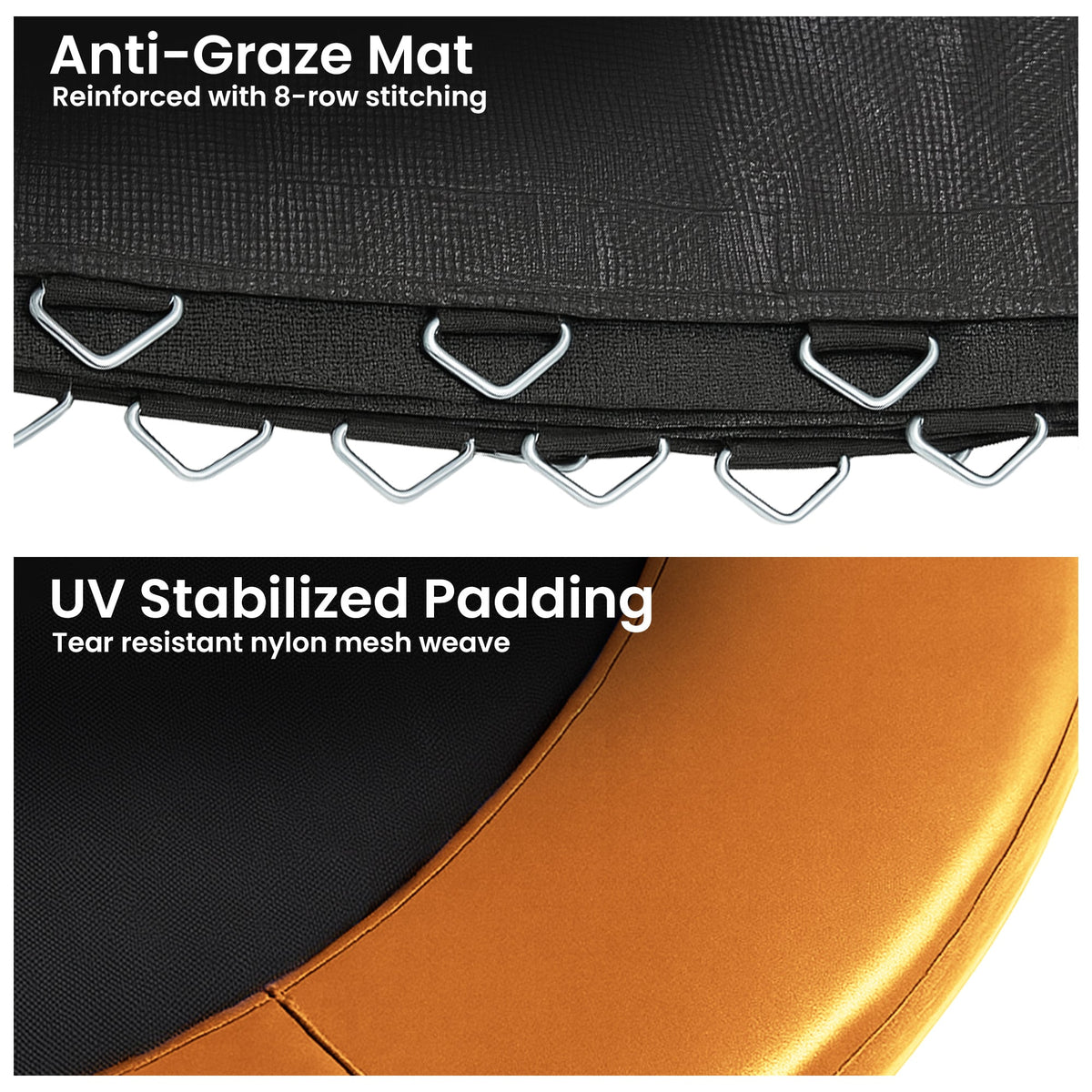 Kahuna 12ft Replacement Trampoline Safety Pad Cover and Jumping Spring Mat - Orange