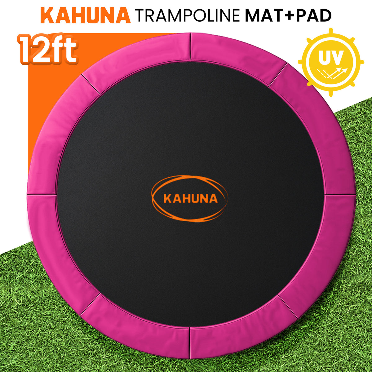 Kahuna 12ft Replacement Trampoline Safety Pad Cover and Jumping Spring Mat - Pink