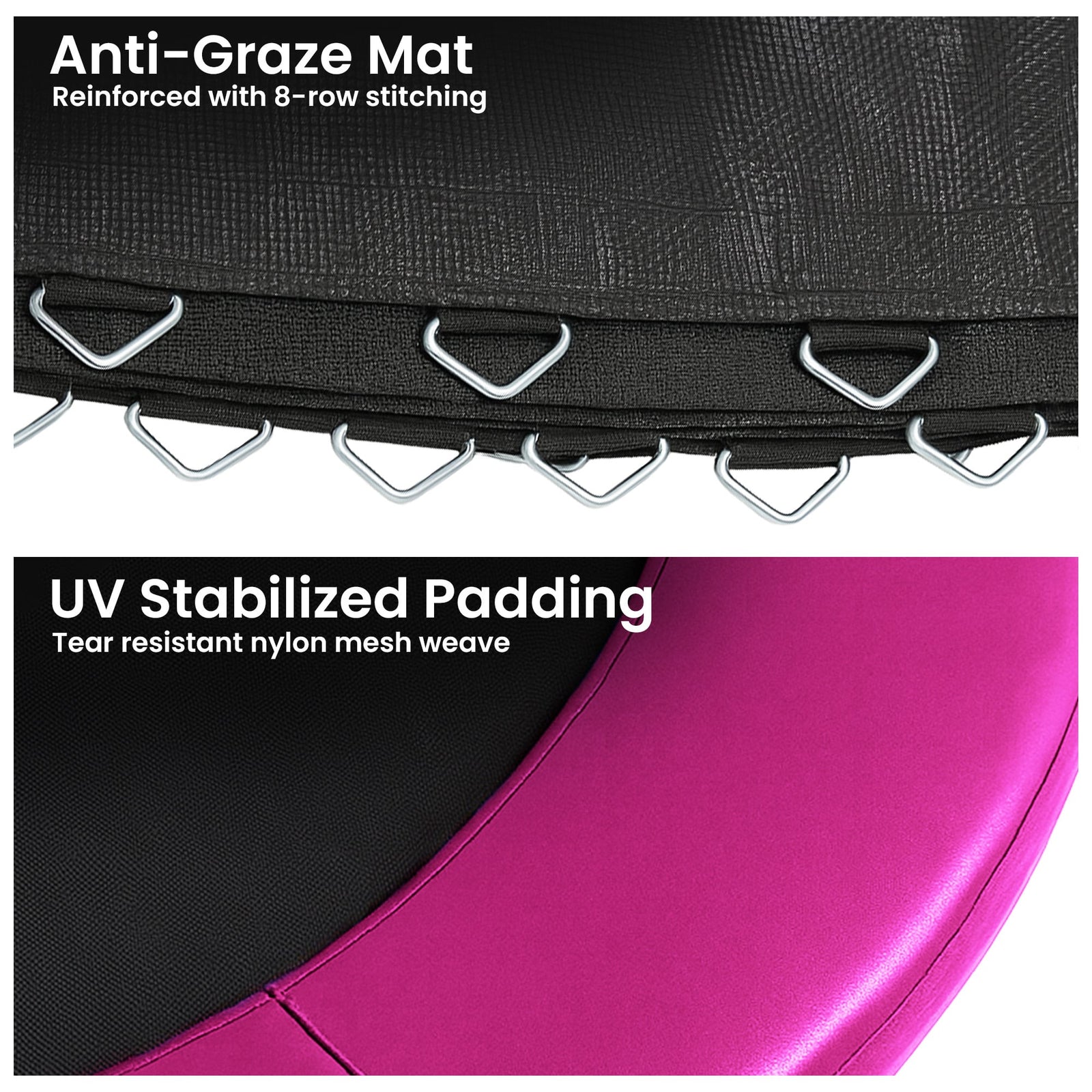 Kahuna 12ft Replacement Trampoline Safety Pad Cover and Jumping Spring Mat - Pink