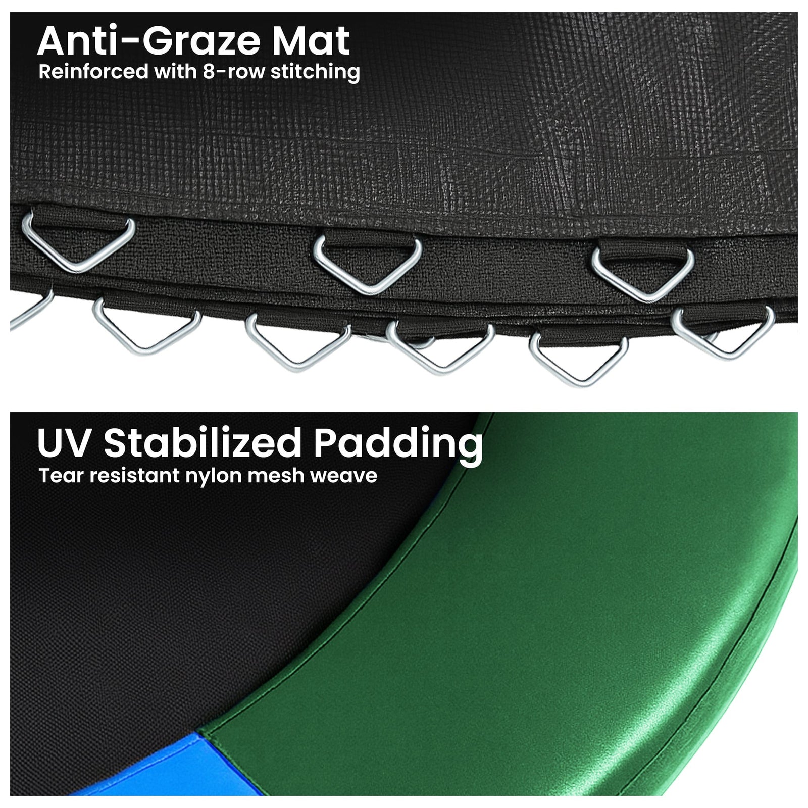 Kahuna 12ft Replacement Trampoline Safety Pad Cover and Jumping Spring Mat - Rainbow