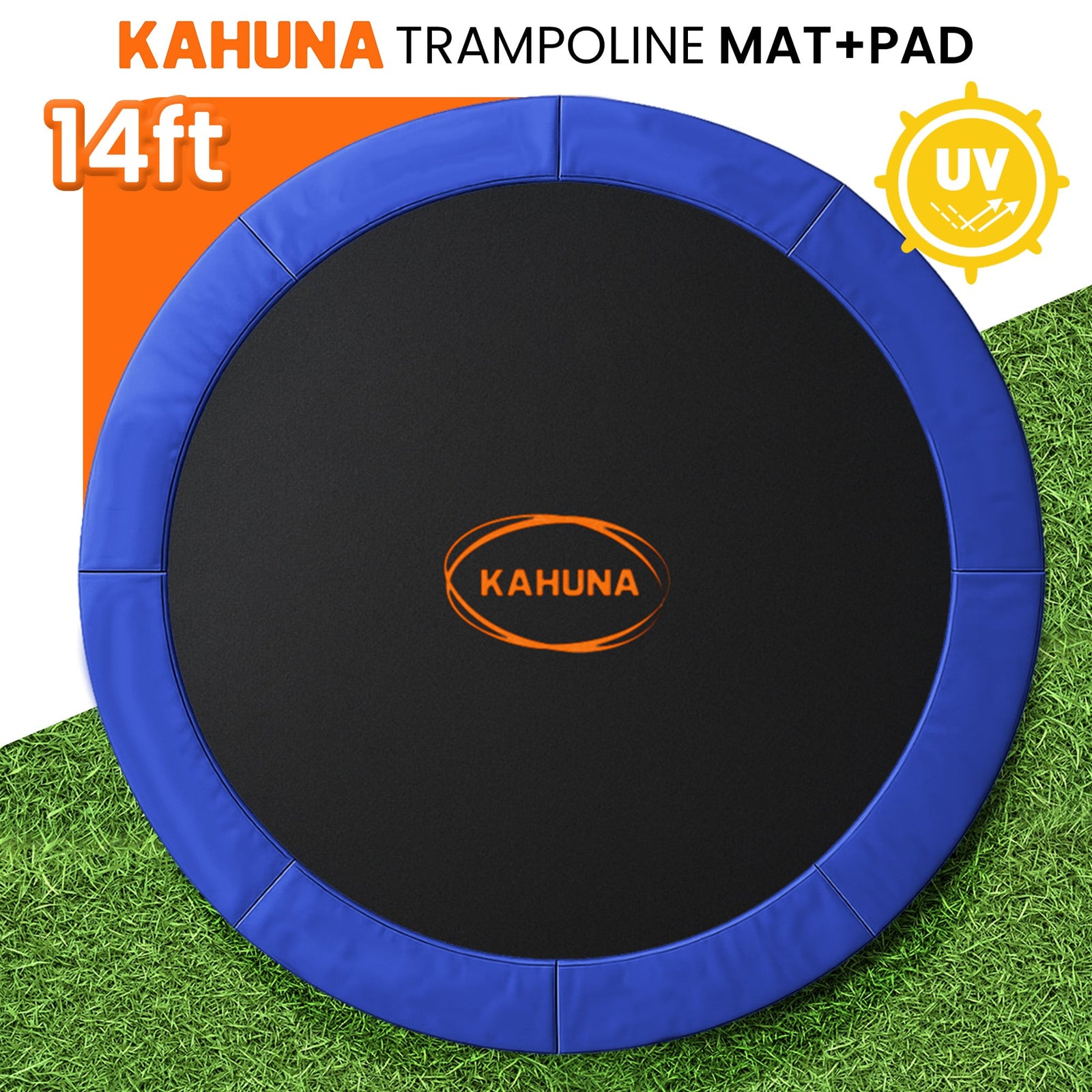 Kahuna 14ft Replacement Trampoline Safety Pad Cover and Jumping Spring Mat - Blue