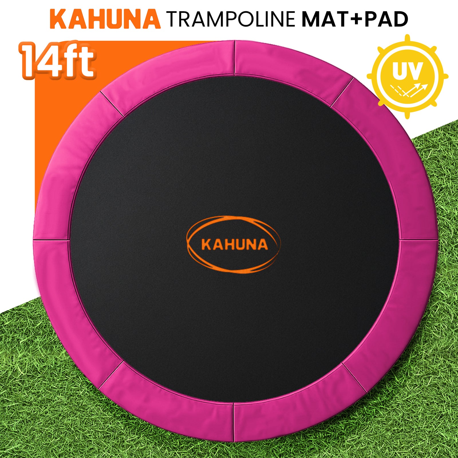 Kahuna 14ft Replacement Trampoline Safety Pad Cover and Jumping Spring Mat - Pink