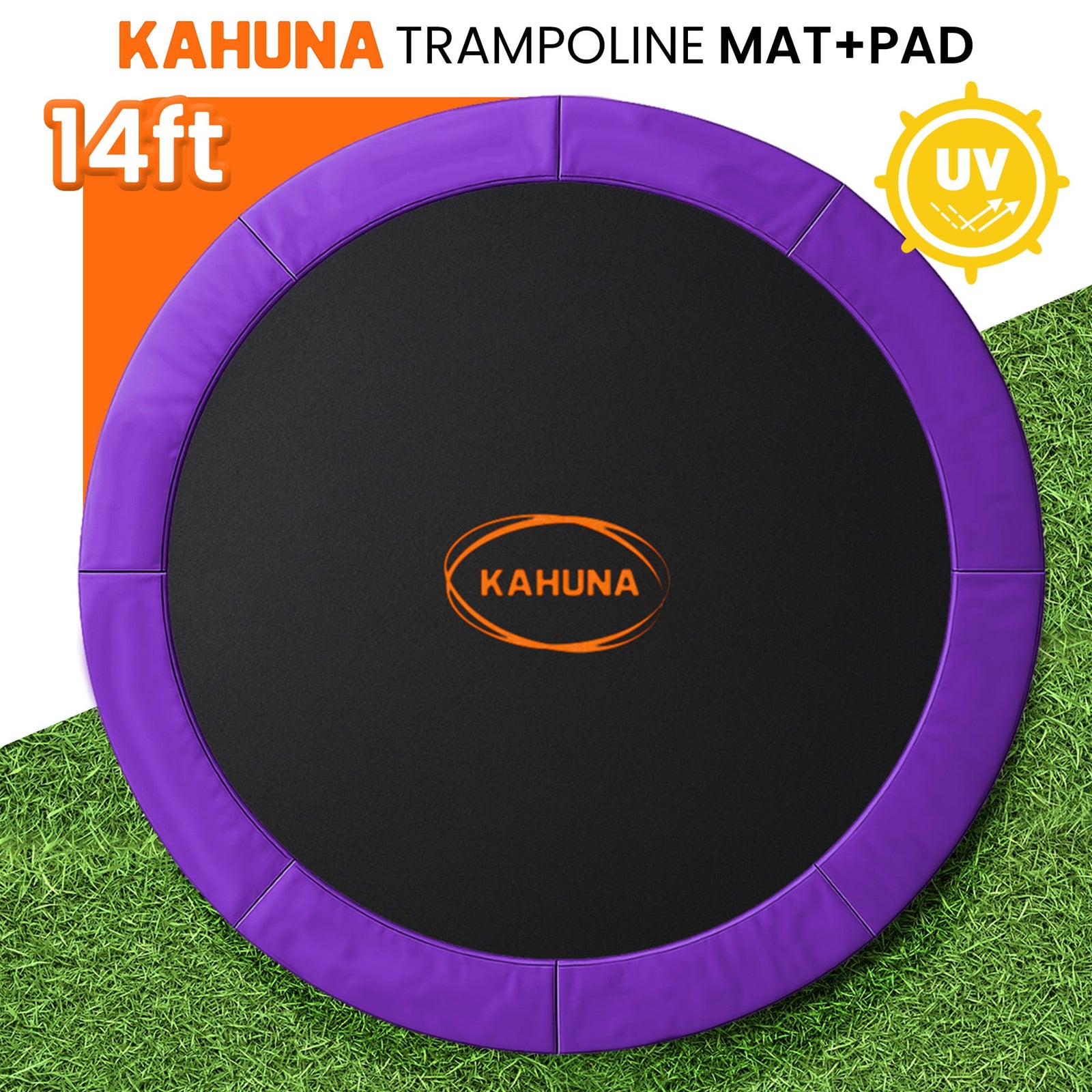Kahuna 14ft Replacement Trampoline Safety Pad Cover and Jumping Spring Mat - Purple