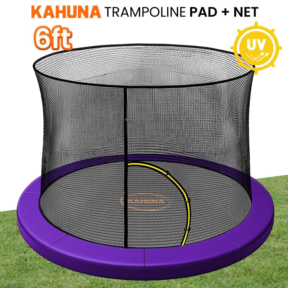 Kahuna 6ft Trampoline Pad and Net - Purple