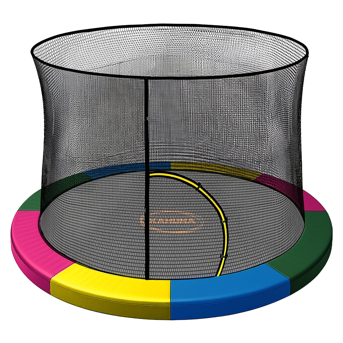 Kahuna 12ft Trampoline Pad and Net - Rainbow