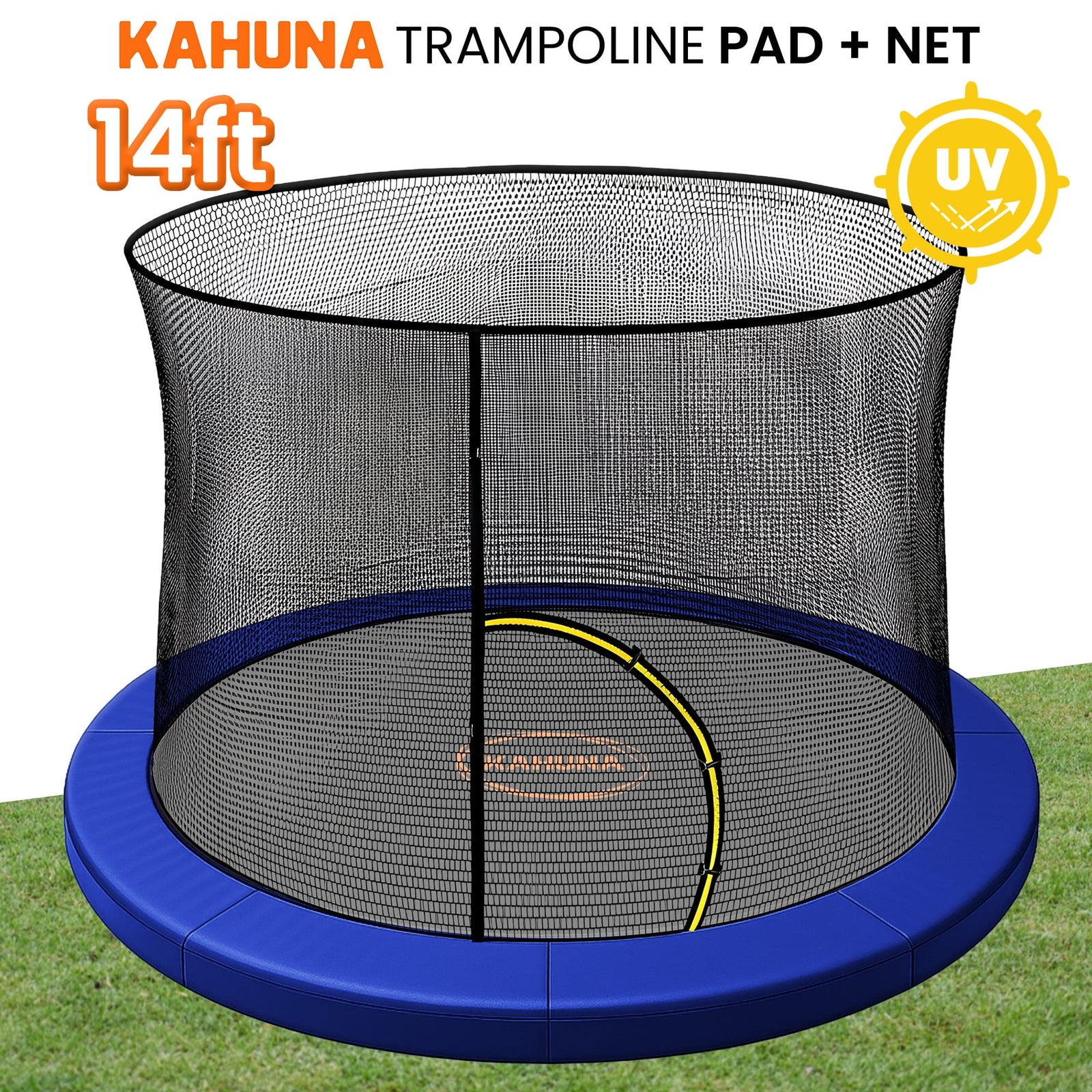 Kahuna 14ft Trampoline Pad and Net - Blue