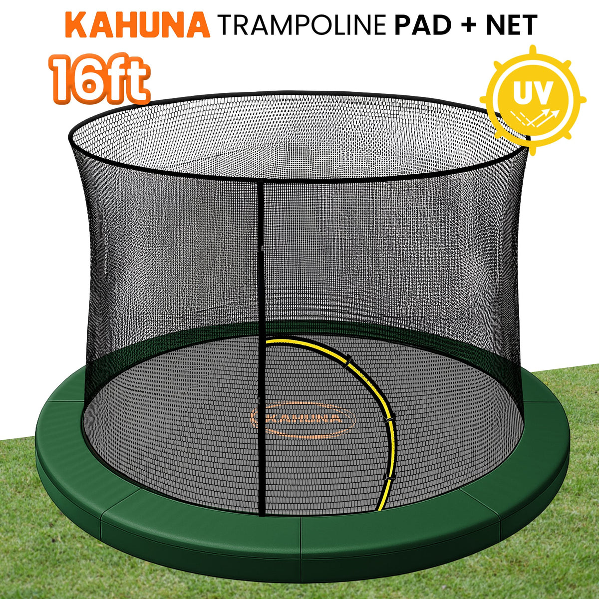 Kahuna 16ft Trampoline Pad and Net - Green
