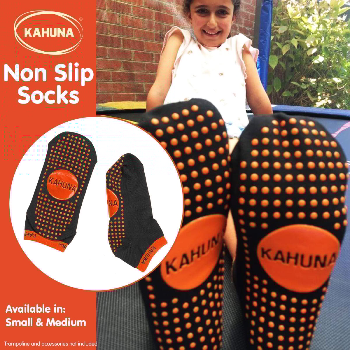 Kahuna Kids Safety Anti-Slip Trampoline Socks - Medium