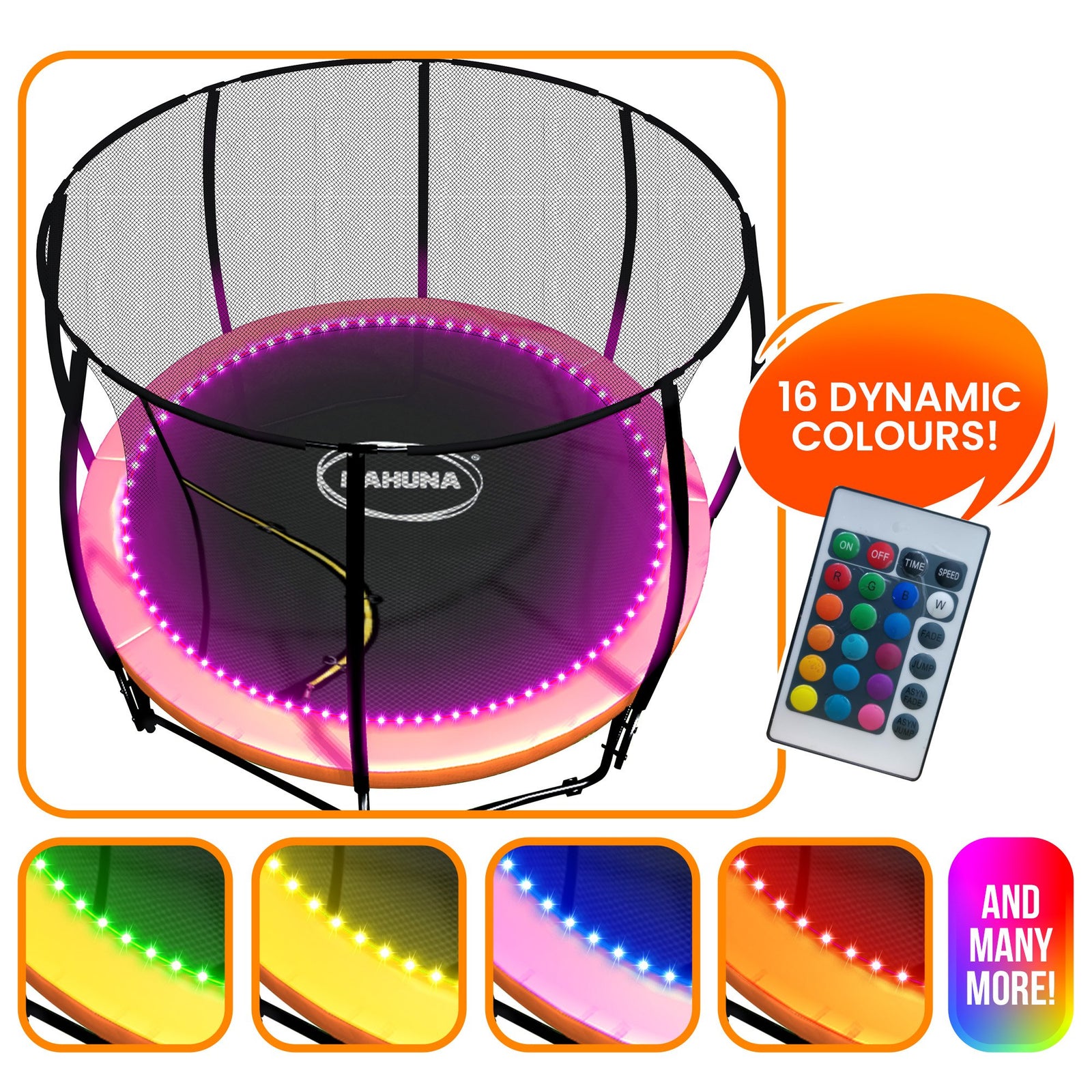 Kahuna LED Kit Suits 6ft-8ft Trampolines Multi-Colour Smart Motion Sensor Lighting with 16 colours