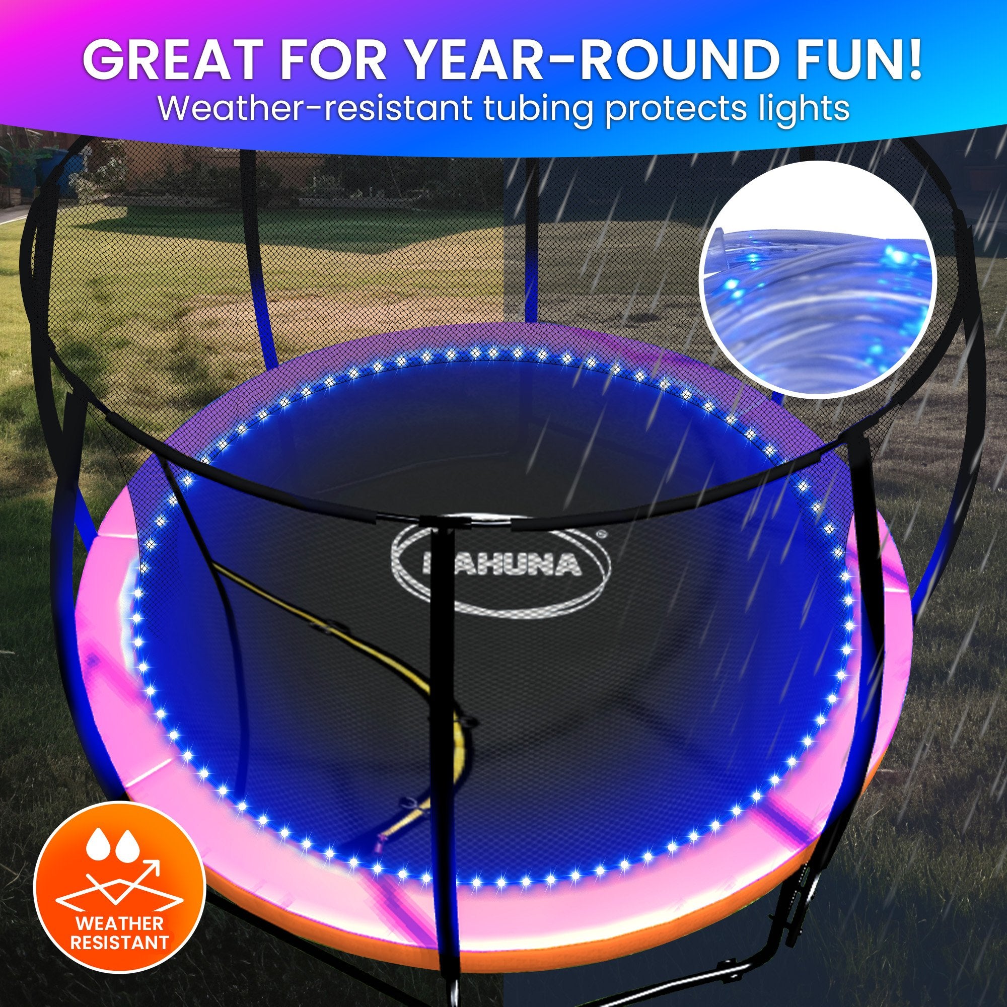 Kahuna LED Kit Suits 6ft-8ft Trampolines Multi-Colour Smart Motion Sensor Lighting with 16 colours