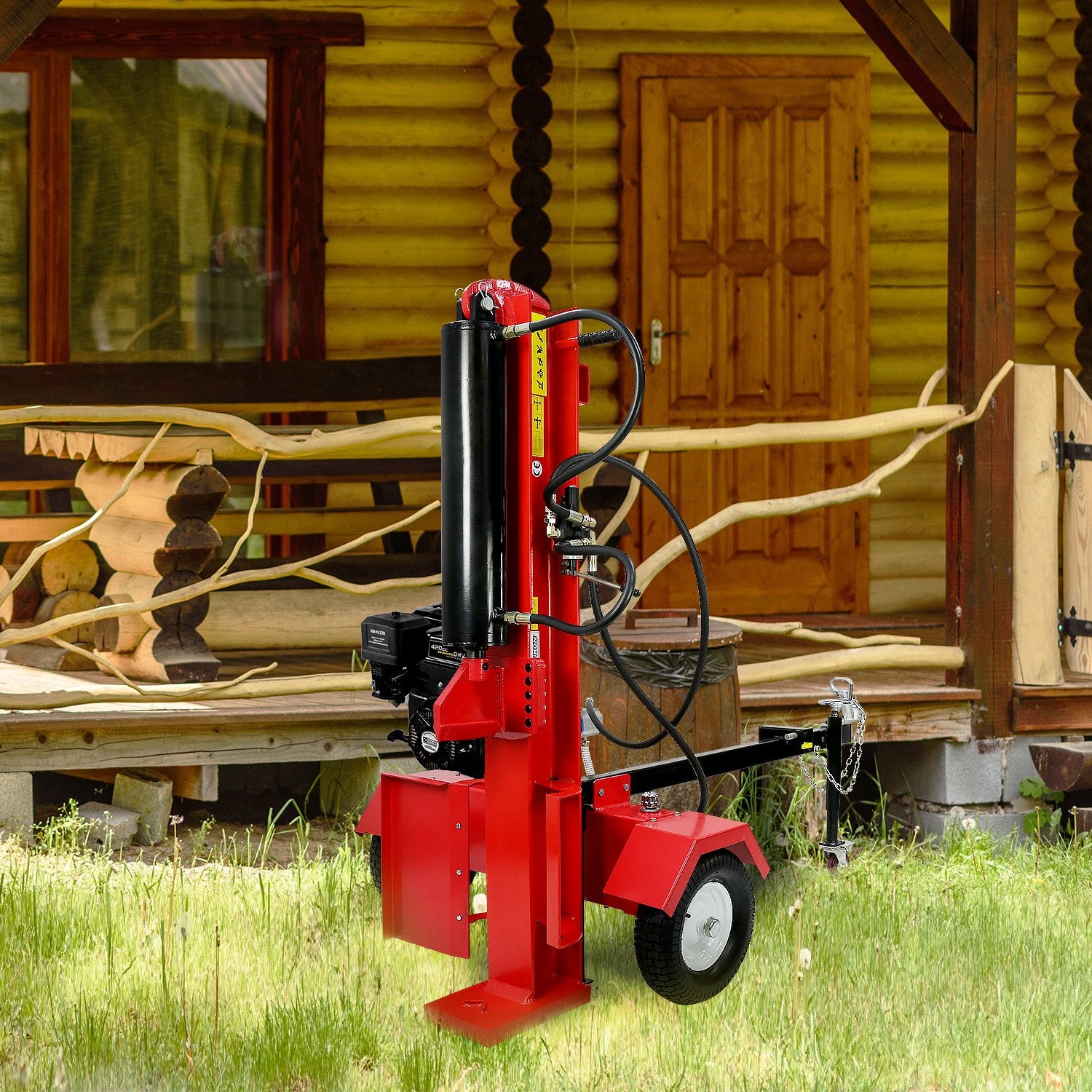 Yukon 60 Ton 420cc Hydraulic Log Splitter Petrol Engine Wood Firewood Cutter