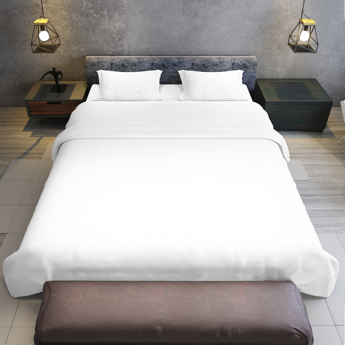 Laura Hill 750 Thread Count Pure Cotton Queen Bed Sheet Set 4 Piece Gift Pack - White