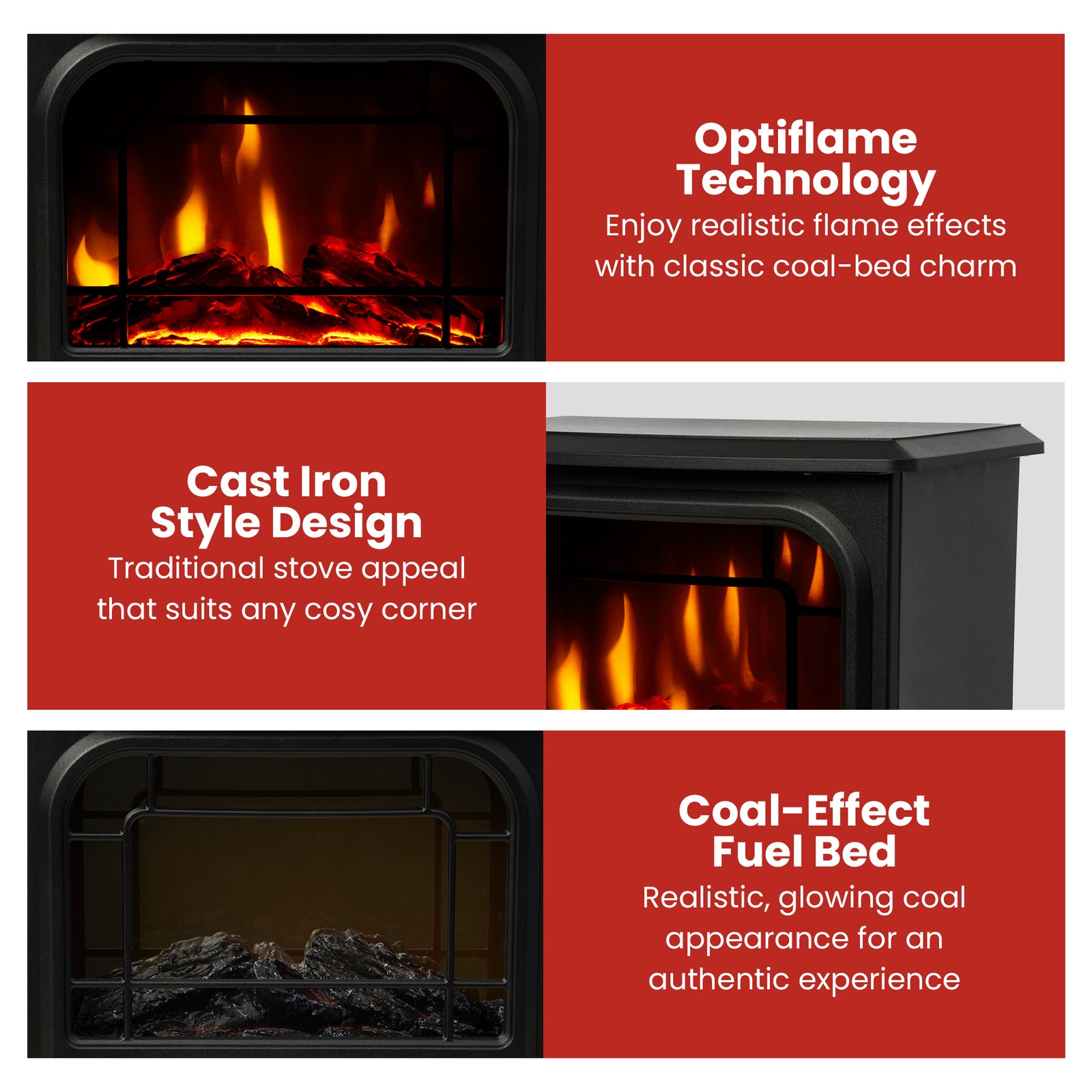 Dimplex 1.2kW MicroStove Optiflame Portable Electric Fire Stove