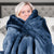 Laura Hill 600gsm Faux Mink Blanket Queen Size Double-sided Throw Rug Large Super Luxurious Soft - Blue