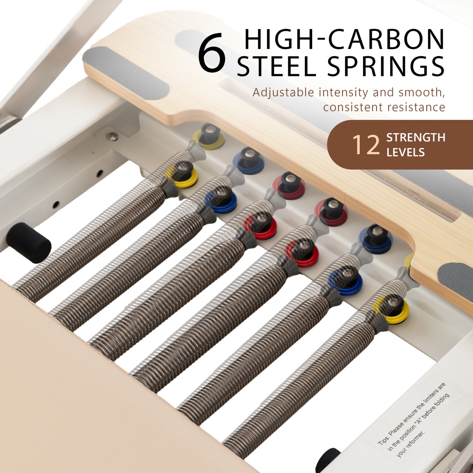 Powertrain Velora Beige Aluminium Foldable Pilates Board Reformer Multifunctional Core Exercise Set Ab Trainer Platform Extender Sitting Box Jumpboard And Footbar Full Body Home