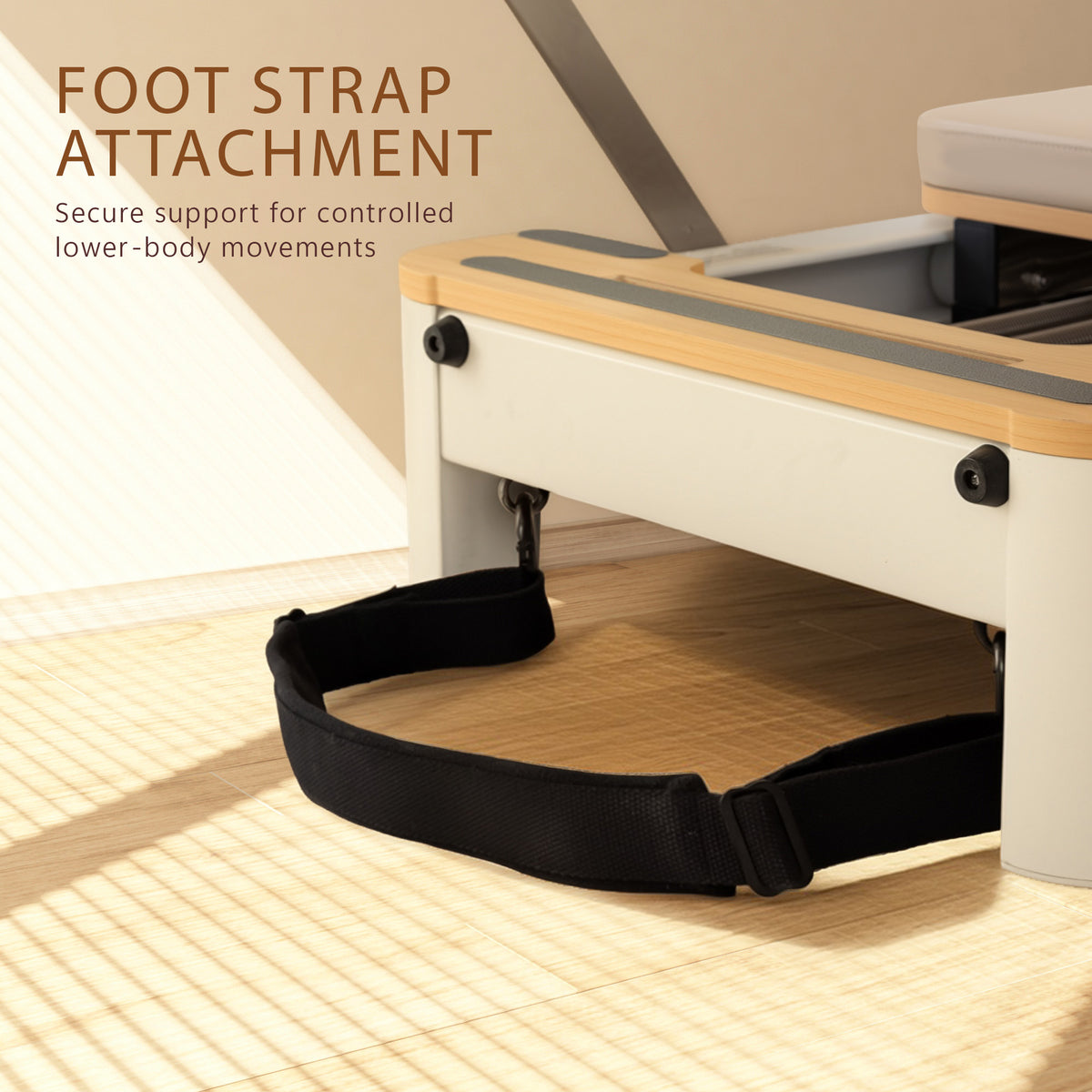 Powertrain Velora Beige Aluminium Foldable Pilates Board Reformer Multifunctional Core Exercise Set Ab Trainer Platform Extender Sitting Box Jumpboard And Footbar Full Body Home