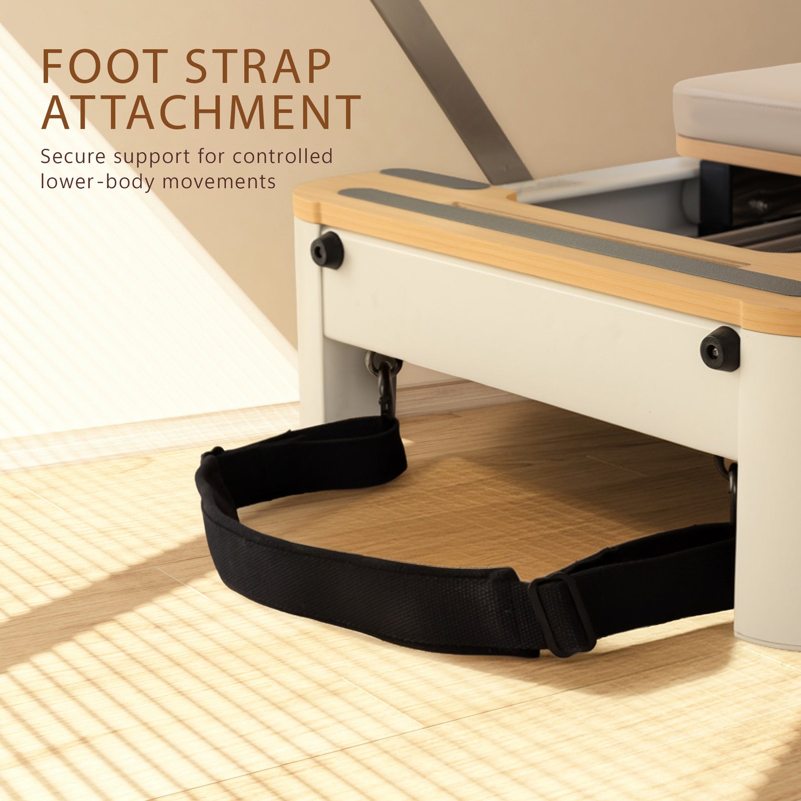 Powertrain Velora Beige Aluminium Foldable Pilates Board Reformer Multifunctional Core Exercise Set Ab Trainer Platform Extender Sitting Box Jumpboard And Footbar Full Body Home