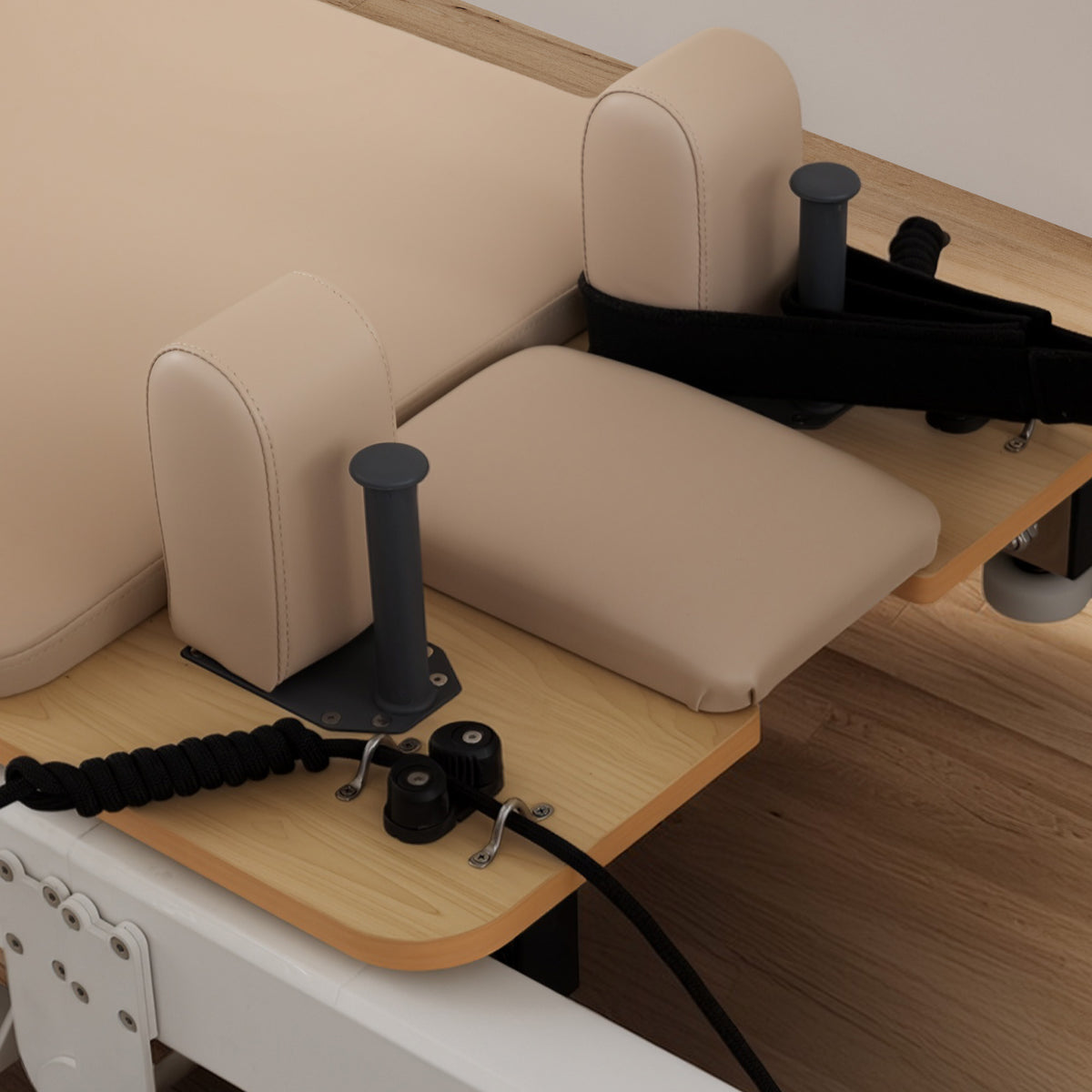 Powertrain Velora Beige Aluminium Foldable Pilates Board Reformer Multifunctional Core Exercise Set Ab Trainer Platform Extender Sitting Box Jumpboard And Footbar Full Body Home