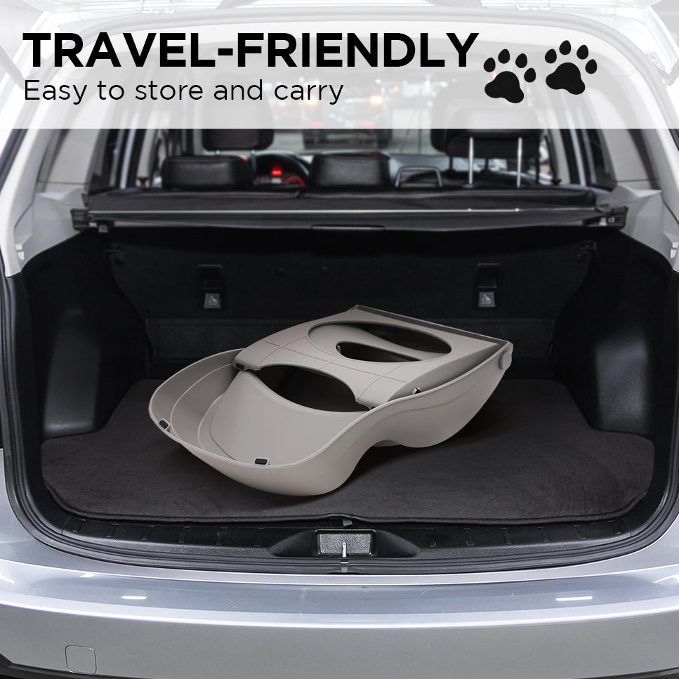 Furtastic Foldable Pet Stairs In Grey - 38cm Dog Ladder Cat Ramp