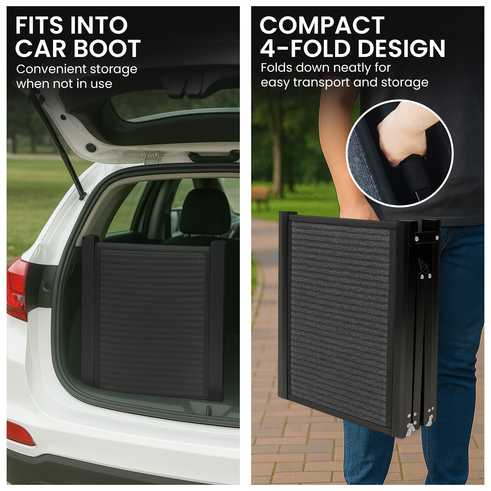 Furtastic Dog Ramp For Cars Pet Ramp For Puppy Medium Dogs Old Dogs & Cats Non-slip Felt Surface Aluminium Frame Folding Portable Safety Pet Stairs