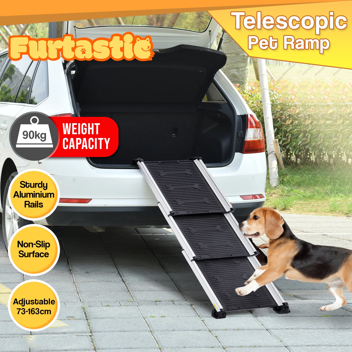 Furtastic Heavy-Duty Aluminium Telescopic Dog Pet Ramp