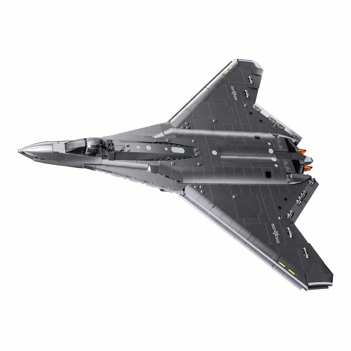 Sluban B1587 Model Kit 1:44 J50 Stealth Fighter Jet Plane - Military Air Force Building Blocks DIY Set Toy