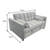 Sarantino Quincy 2-Seater Velvet Sofa Bed in Dark Grey with Wooden Frame and Tufted Design - Light Grey