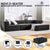 Sarantino Novi 3-Seater Modular Sofa with Ottoman in Black Non-Slip Bottom Lounge