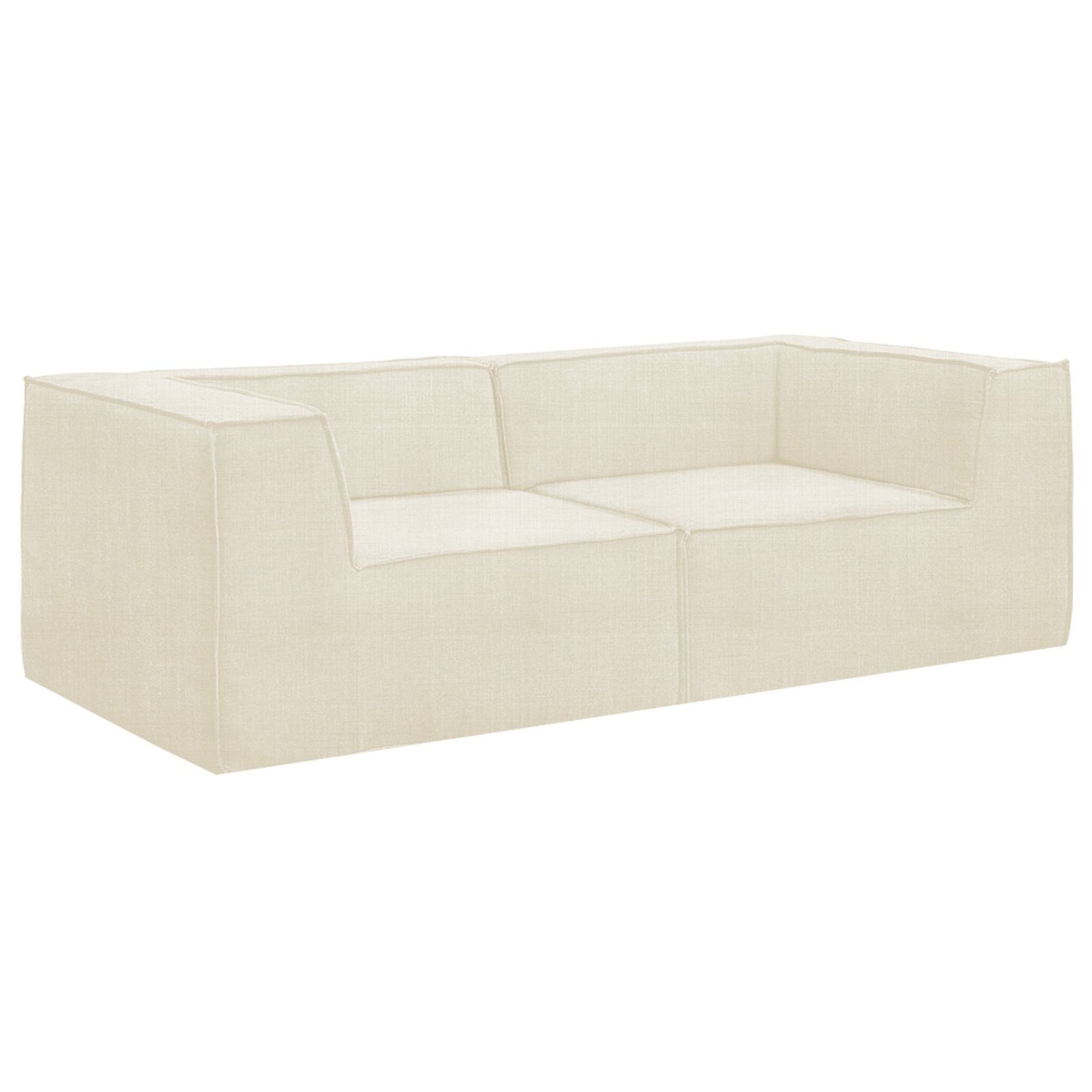 Sarantino Novi 3-Seater Modular Sofa with Ottoman in Cream Non-Slip Bottom Lounge
