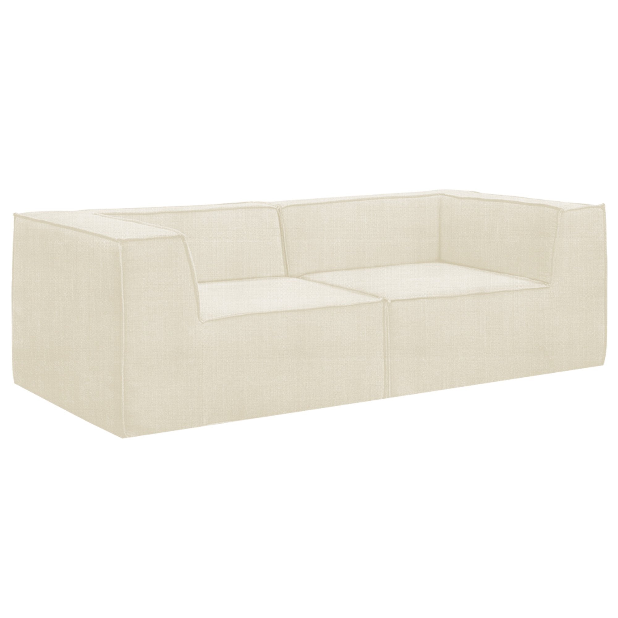 Sarantino Novi 3-Seater Modular Sofa with Ottoman in Cream Non-Slip Bottom Lounge