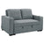 Sarantino Hoffman Linen Sofa Bed With Cushions & Cup Holders Dark Grey