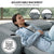 Sarantino Hoffman Linen Sofa Bed With Cushions & Cup Holders Dark Grey