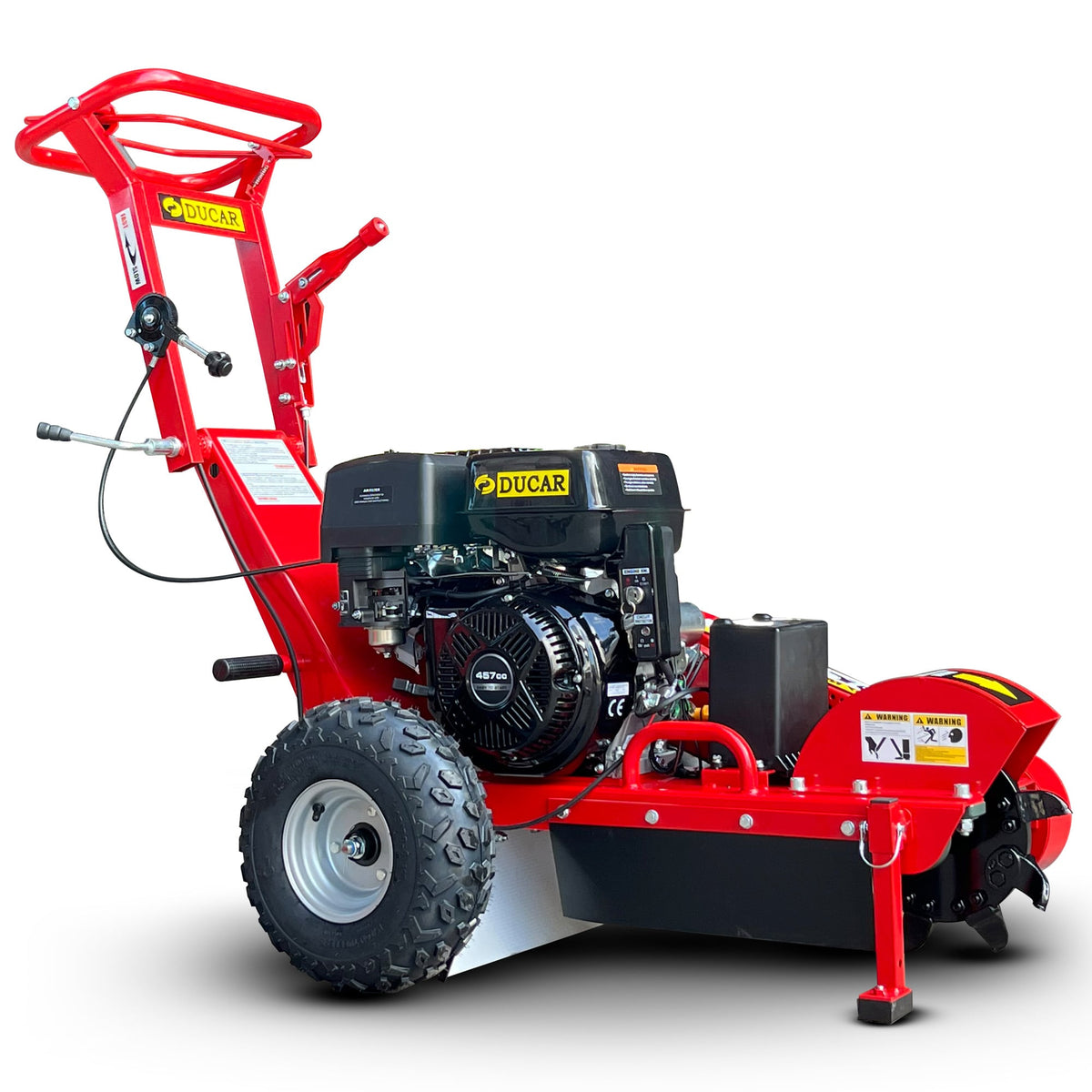 Ducar Stump Grinder 457cc 18HP Petrol Engine with Key Start &amp; Tungsten Carbide Teeth