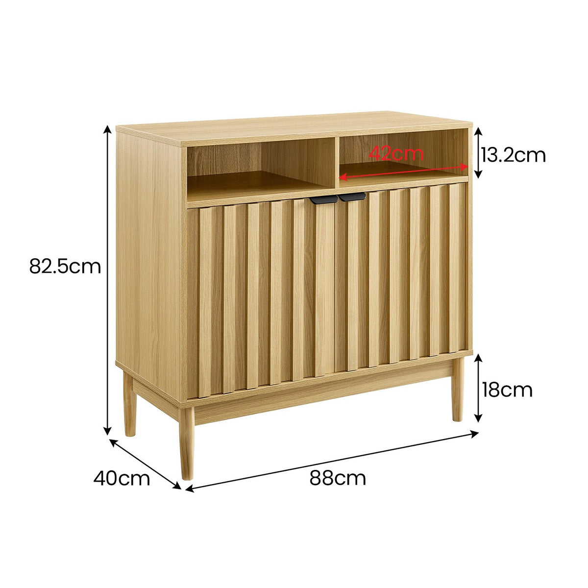 Sarantino Eleni 2-Door Sideboard Buffet Hallway Cabinet Storage Console Cupboard in Natural