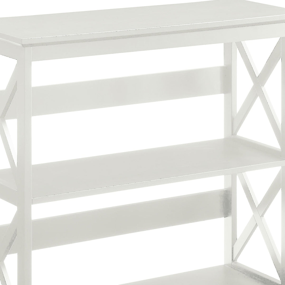 Sarantino Lucas 3-Tier Bookshelf Display Rack in White