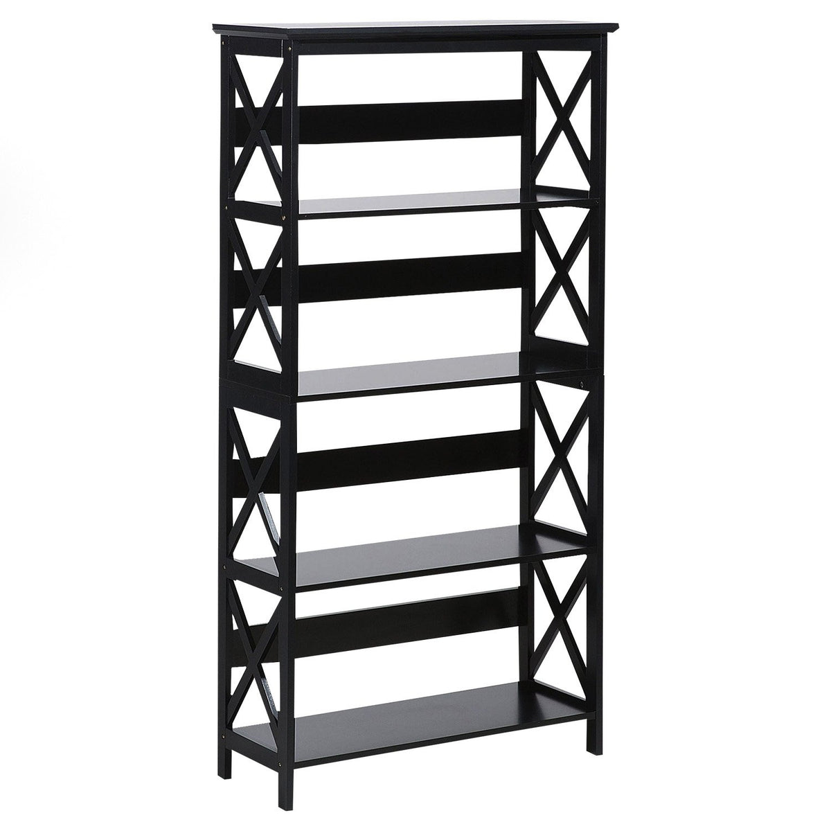 Sarantino Daphne 5-tier Cross Panel Bookshelf