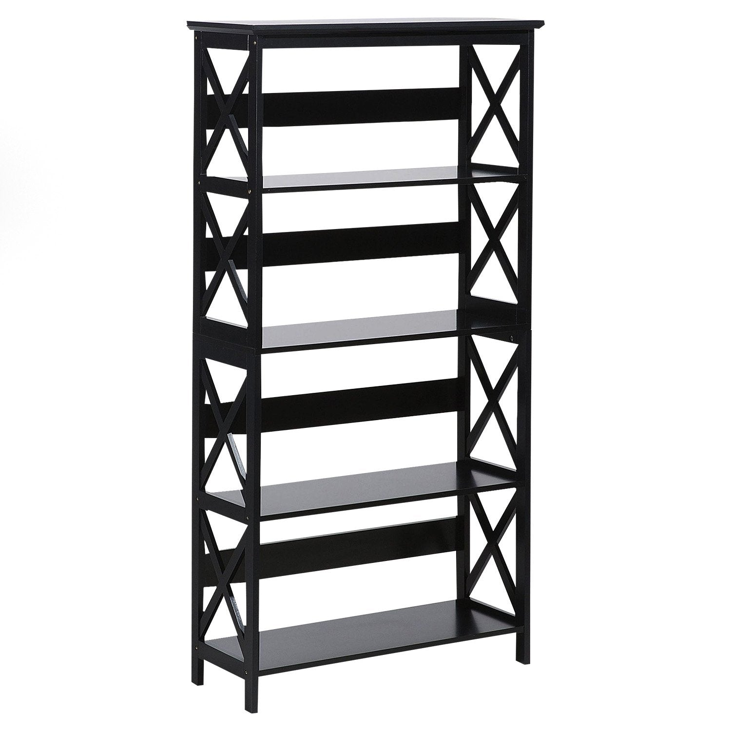 Sarantino Daphne 5-tier Cross Panel Bookshelf