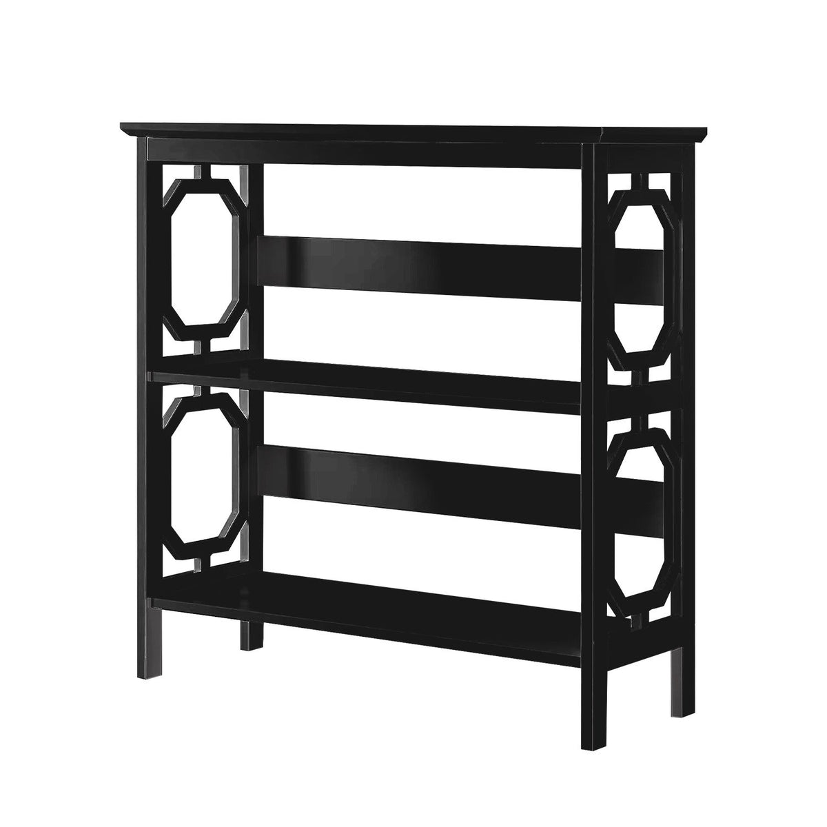 Sarantino Laurel 3-Tier Bookshelf Display Rack in Black