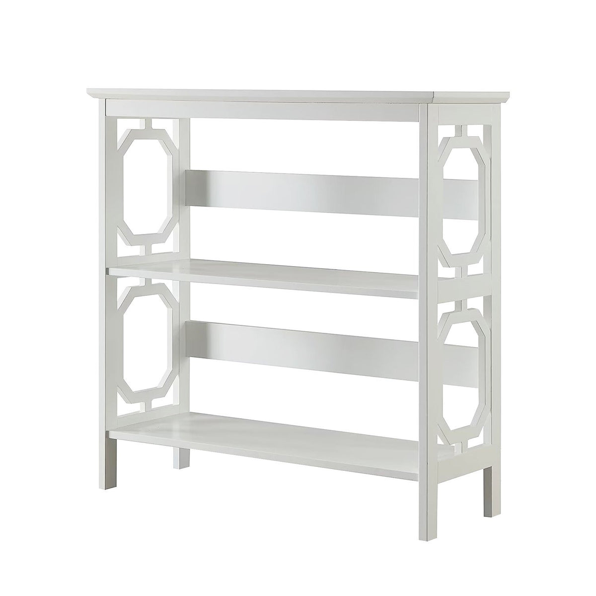 Sarantino Laurel 3-Tier Bookshelf Display Rack in White