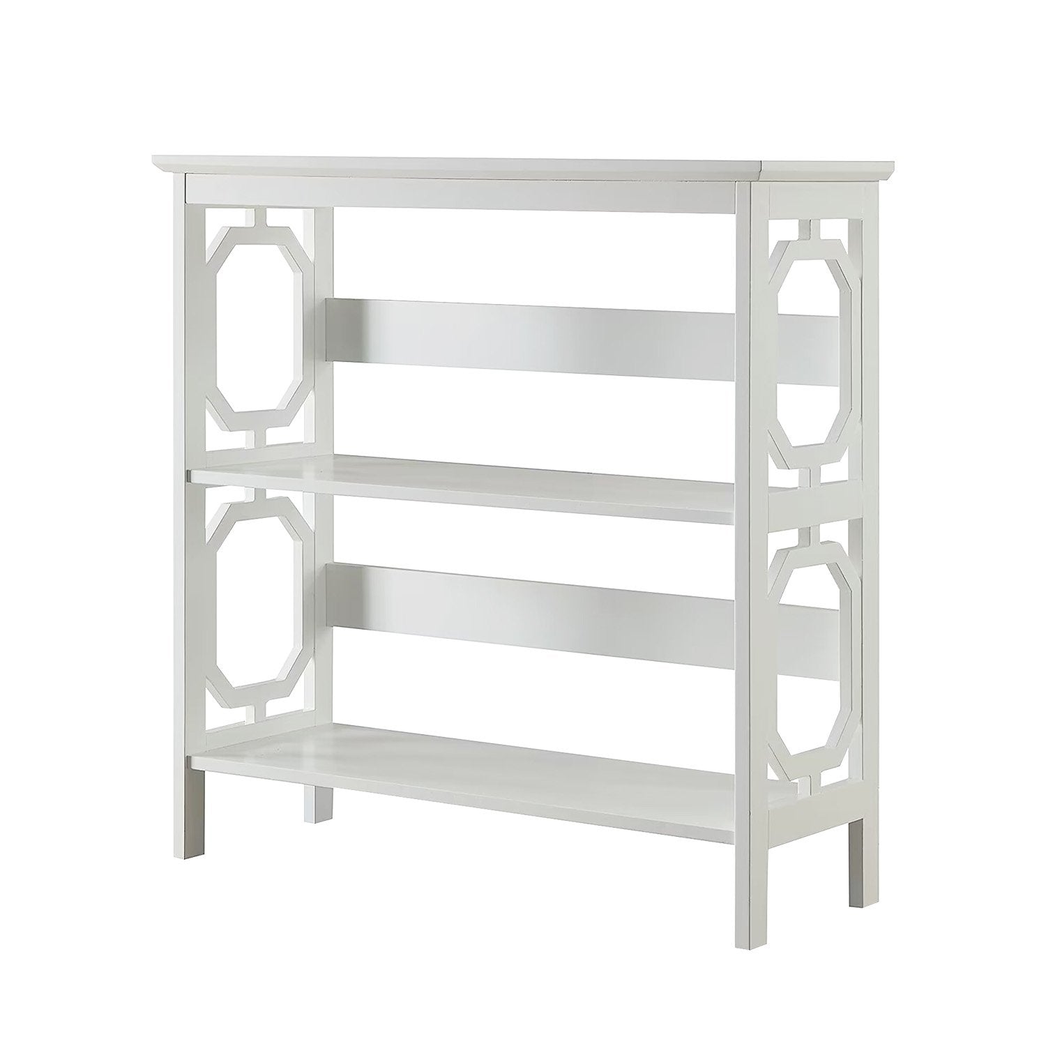 Sarantino Laurel 3-Tier Bookshelf Display Rack in White