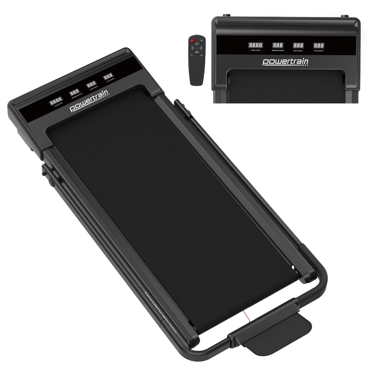 Powertrain K500 Walking Pad Treadmill 2 in 1 Foldable Walking & Running Machine w/2.5HP Motor Dual LED Displays 2 Level