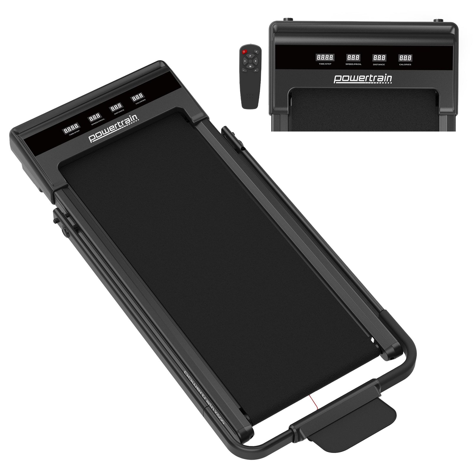 Powertrain K500 Walking Pad Treadmill 2 in 1 Foldable Walking & Running Machine w/2.5HP Motor Dual LED Displays 2 Level