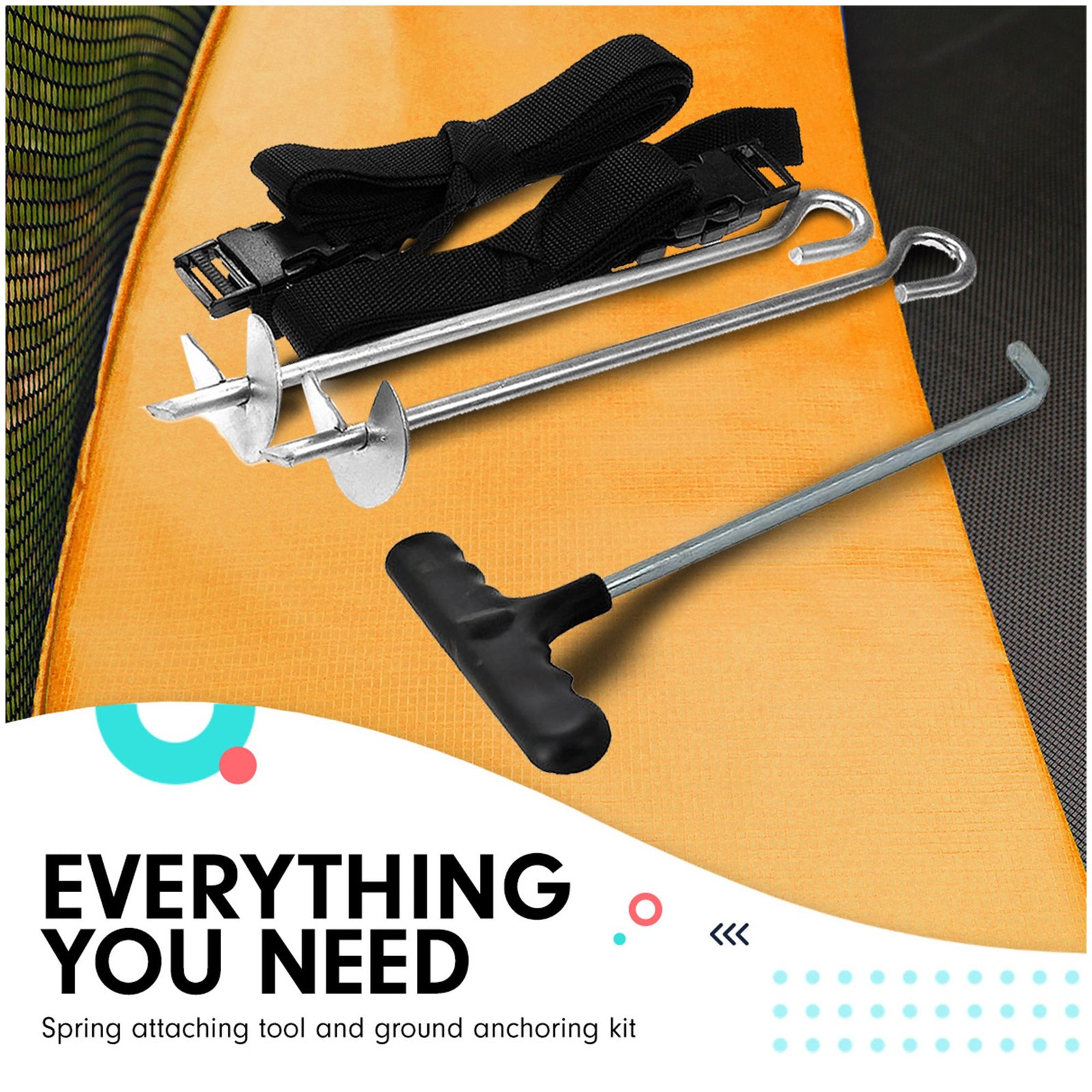 Kahuna 6 Ft X 9 Ft Rectangular Outdoor Trampoline With Basketball Set - Orange