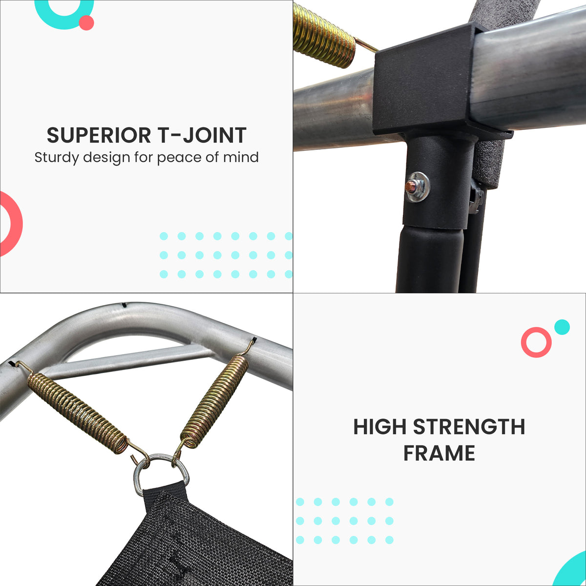 Kahuna Rectangular Trampoline 6x9ft with L.E.D BB Set Rainbow