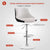 Bar Stools Kitchen Bar Stool Leather Barstools Swivel Gas Lift Counter Chairs x2 BS8403 Black