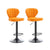 SERENITà Bar Stools Kitchen Bar Stool Leather Barstools Swivel Gas Lift Counter Chairs BS8405 Orange