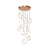 BAMDECOR Moon Stair Chandelier Golden Luxury Villa Duplex Staircase Chandelier Apartment Revolving Loft Hollow Living Room (Dimmable Control)