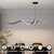 BAMDECOR A036 Modern LED Linear Pendant Lights with Dimmable LED and Adjustable Hanging Length 120cm -Black